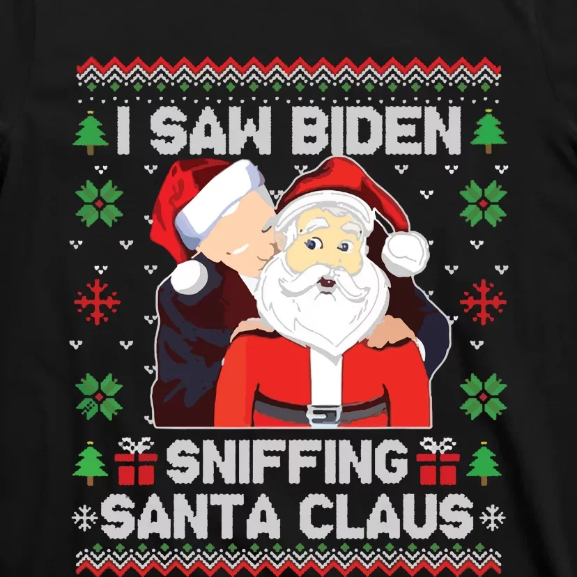 I Saw Biden Sniffing Santa Claus T-Shirt