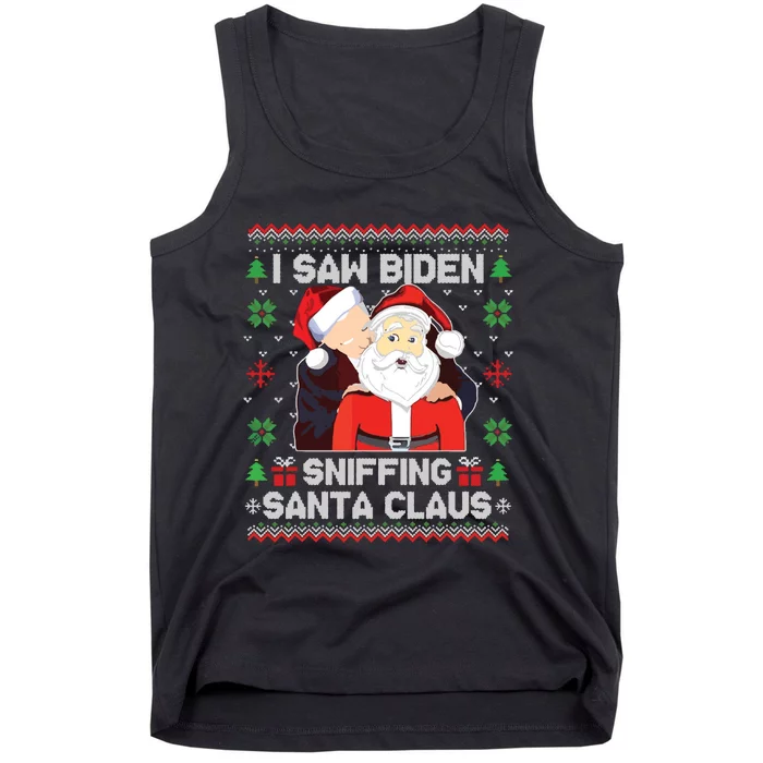 I Saw Biden Sniffing Santa Claus Tank Top