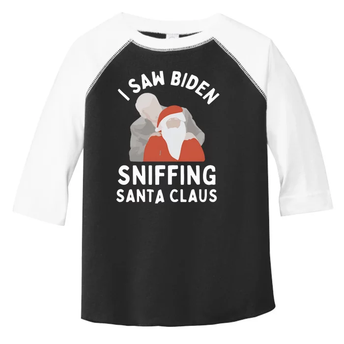 I Saw Biden Sniffing Santa Claus Political Christmas Toddler Fine Jersey T-Shirt