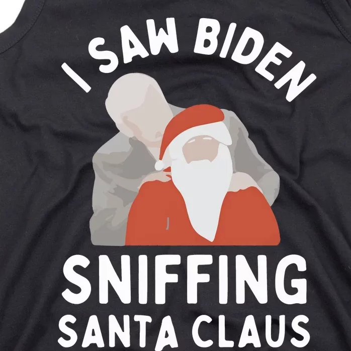 I Saw Biden Sniffing Santa Claus Political Christmas Tank Top