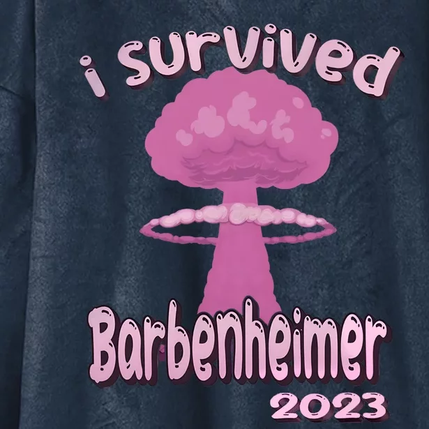 I Survived Barbenheimer Oppenheimer Barb!e Barbieheimer Active Hooded Wearable Blanket