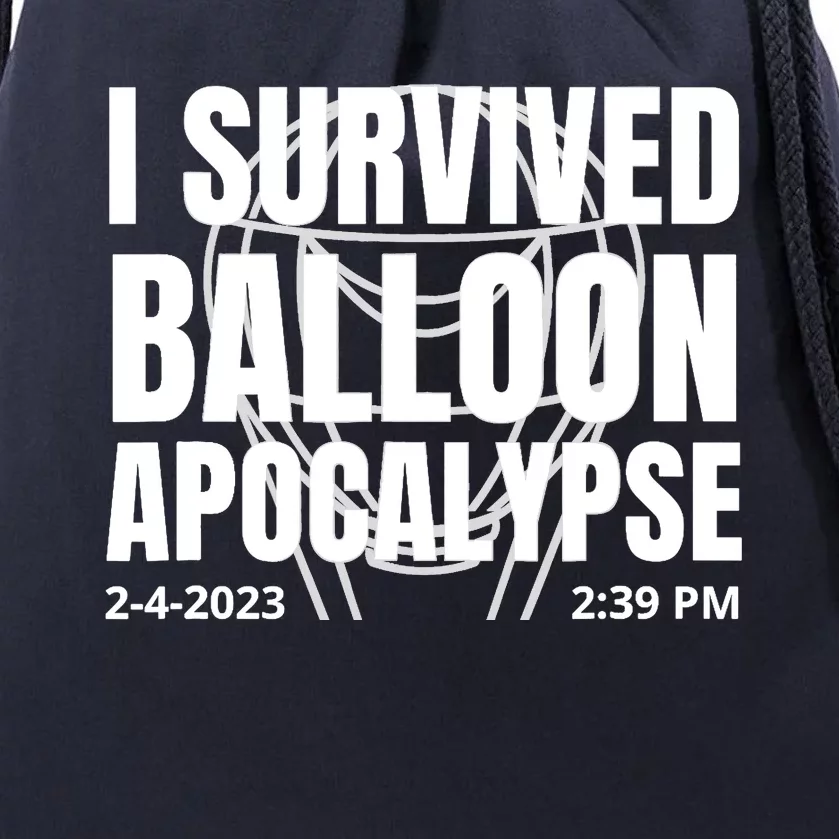 I Survived Balloon Apocalypse Funny Chinese Spy Surveillance Drawstring Bag