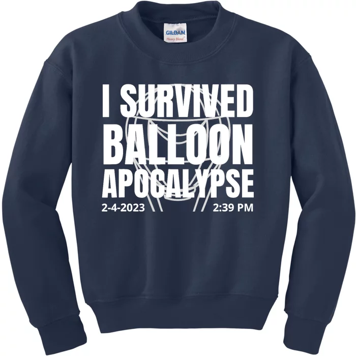 I Survived Balloon Apocalypse Funny Chinese Spy Surveillance Kids Sweatshirt