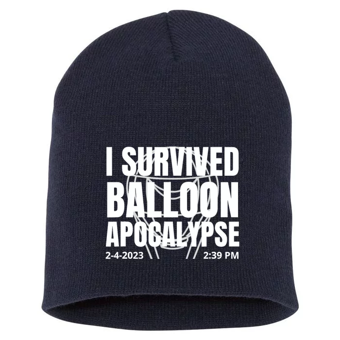 I Survived Balloon Apocalypse Funny Chinese Spy Surveillance Short Acrylic Beanie