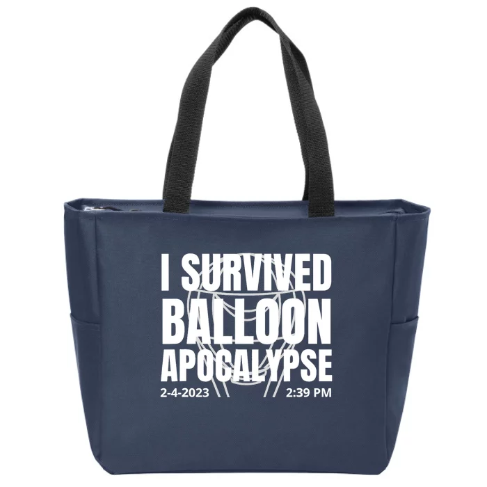 I Survived Balloon Apocalypse Funny Chinese Spy Surveillance Zip Tote Bag