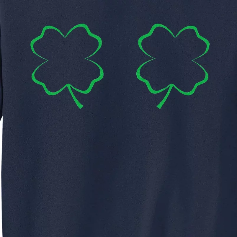 Irish Shamrock Boobs Saint Patrick's Paddys Day Bra Tall Sweatshirt