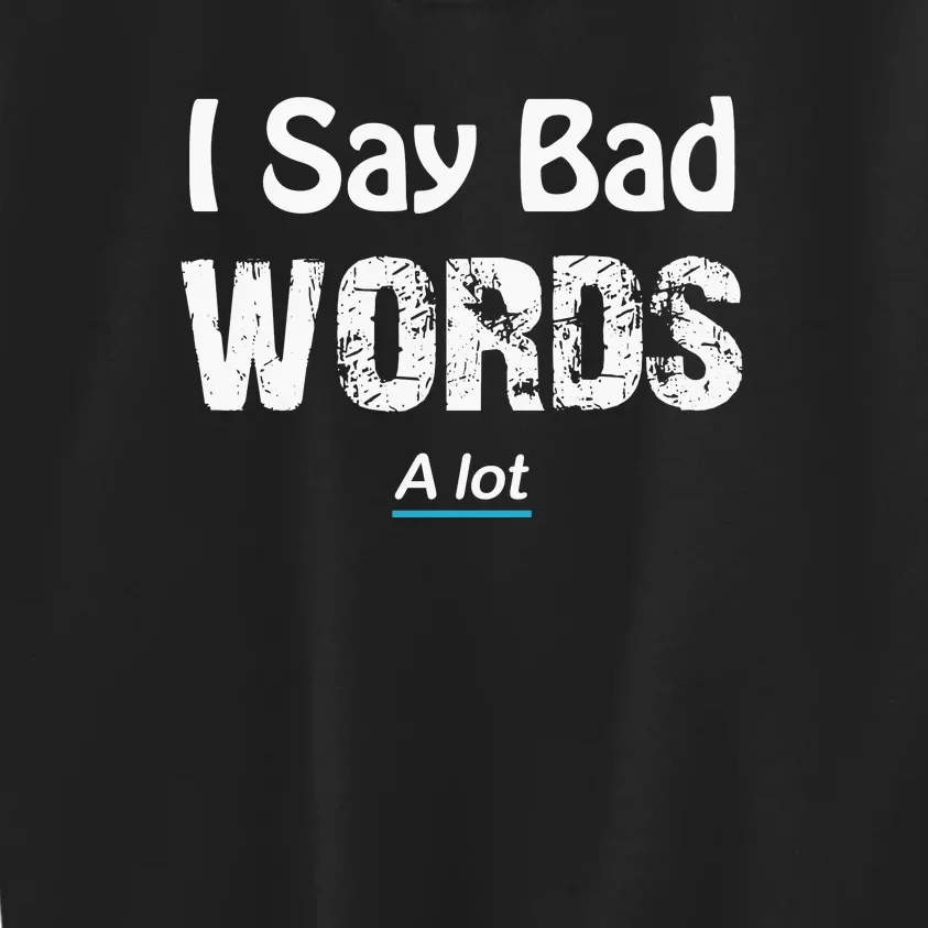 I Say Bad Words A Lot Adult Kids Sweatshirt