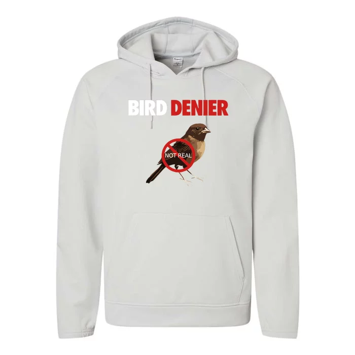 Illegal Shirts Bird Denier Not Real Performance Fleece Hoodie