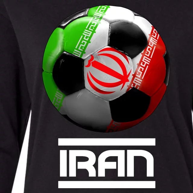 Iran Soccer Ball Womens Cotton Relaxed Long Sleeve T-Shirt