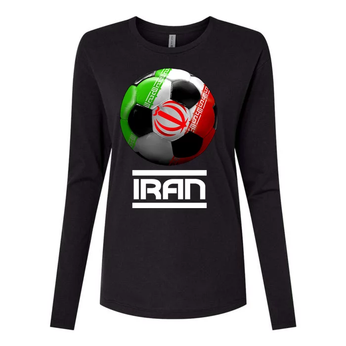 Iran Soccer Ball Womens Cotton Relaxed Long Sleeve T-Shirt