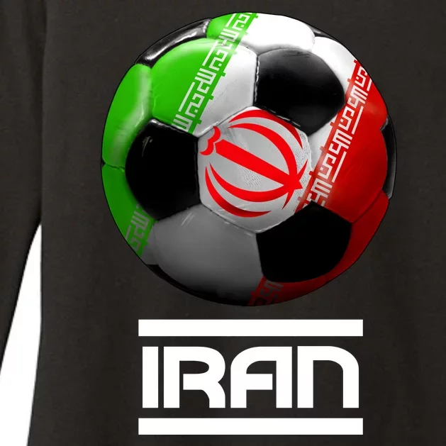 Iran Soccer Ball Womens CVC Long Sleeve Shirt