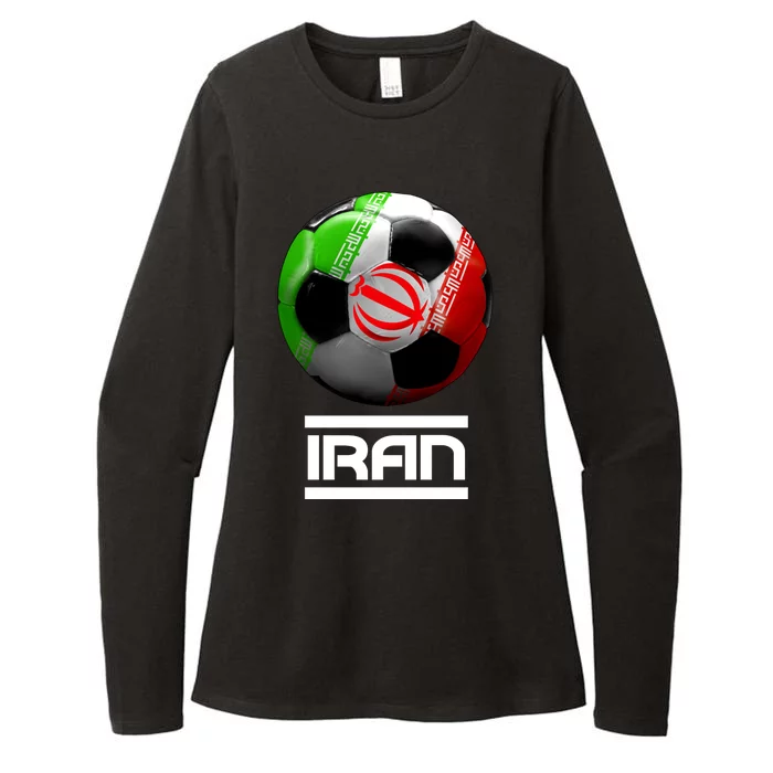 Iran Soccer Ball Womens CVC Long Sleeve Shirt