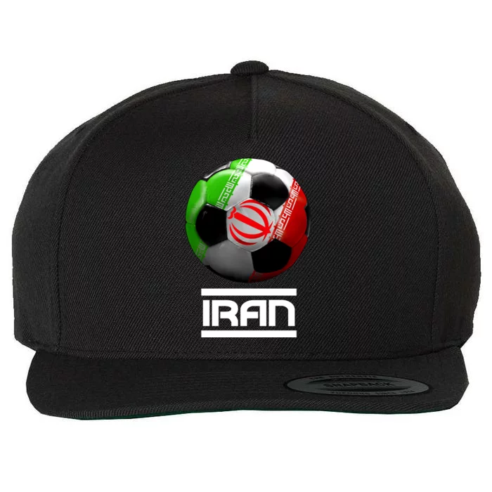 Iran Soccer Ball Wool Snapback Cap