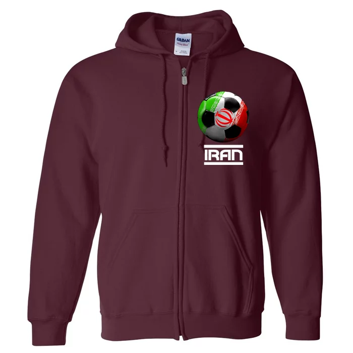 Iran Soccer Ball Full Zip Hoodie