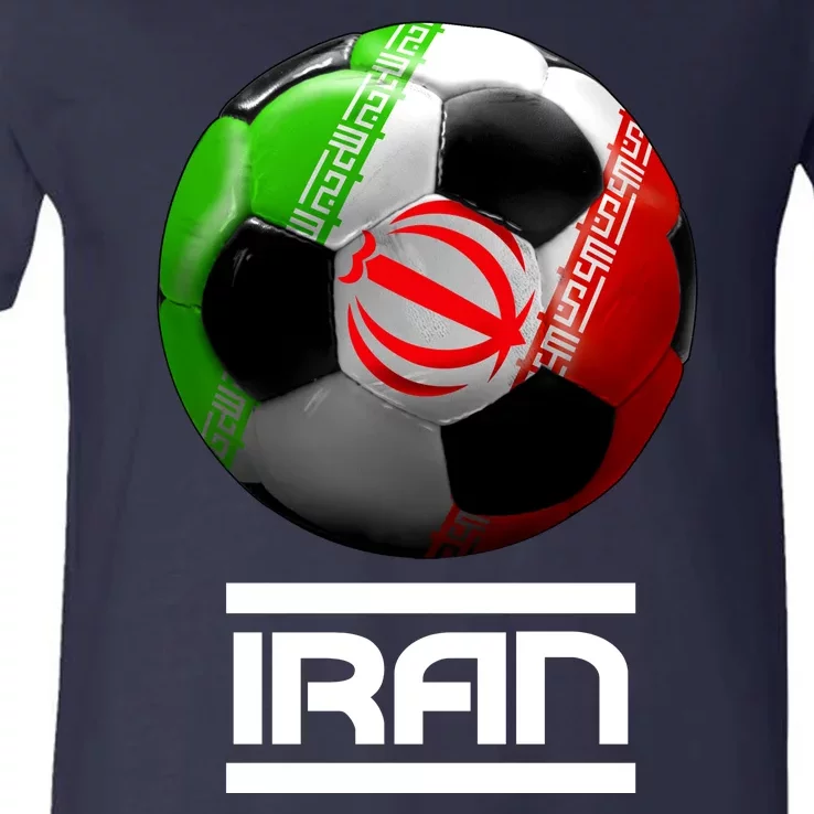 Iran Soccer Ball V-Neck T-Shirt