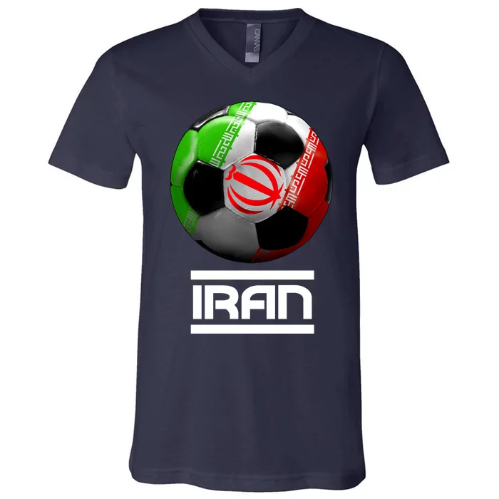 Iran Soccer Ball V-Neck T-Shirt