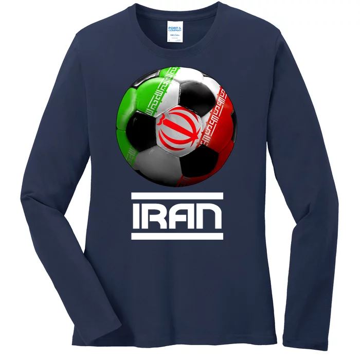 Iran Soccer Ball Ladies Long Sleeve Shirt