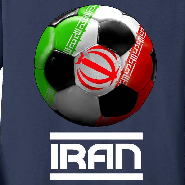 Iran Soccer Ball Kids Long Sleeve Shirt