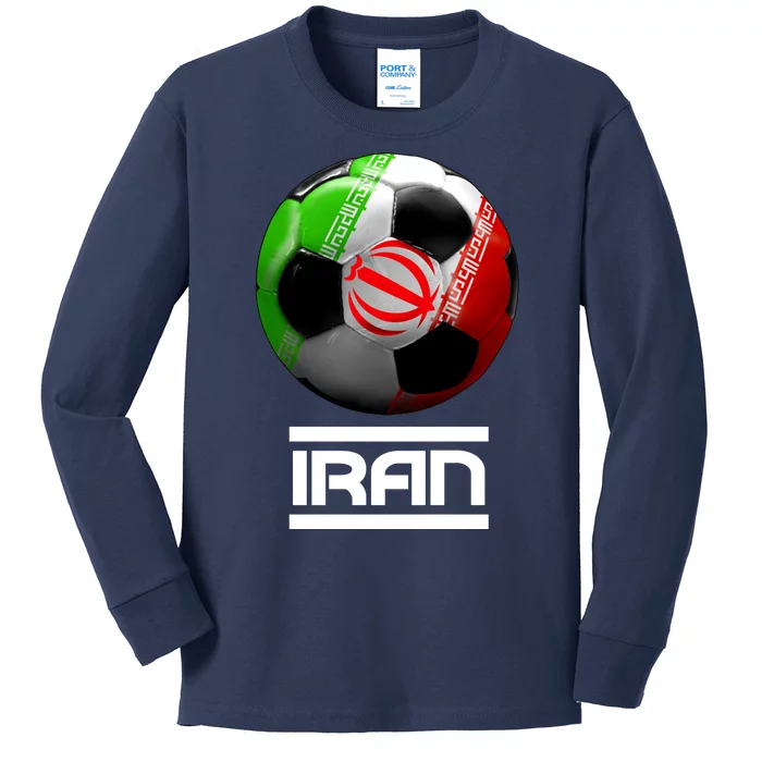 Iran Soccer Ball Kids Long Sleeve Shirt