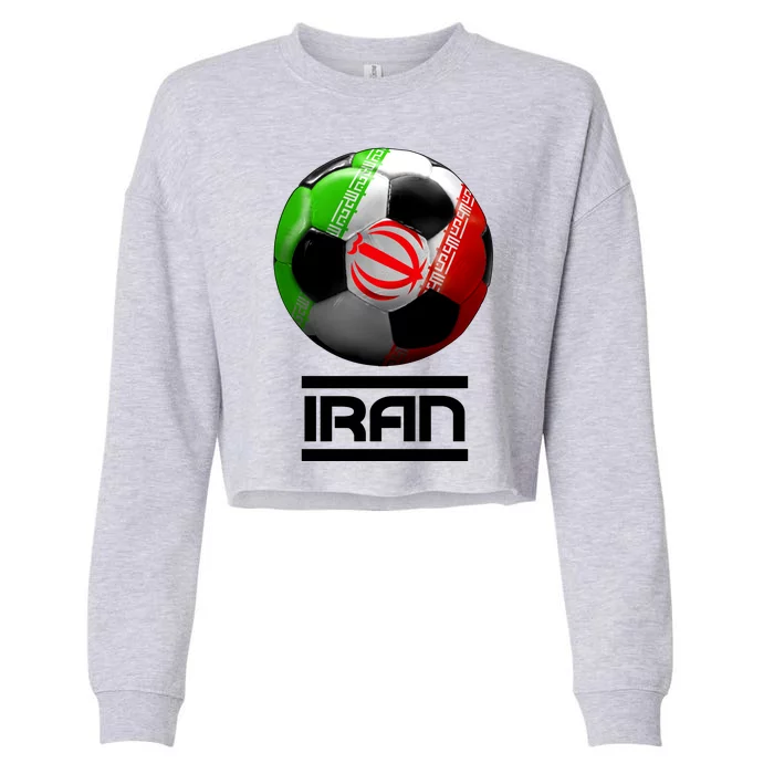 Iran Soccer Ball Cropped Pullover Crew