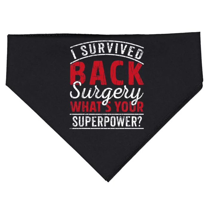 I Survived Back Surgery Funny Scoliosis Spinal Spine USA-Made Doggie Bandana