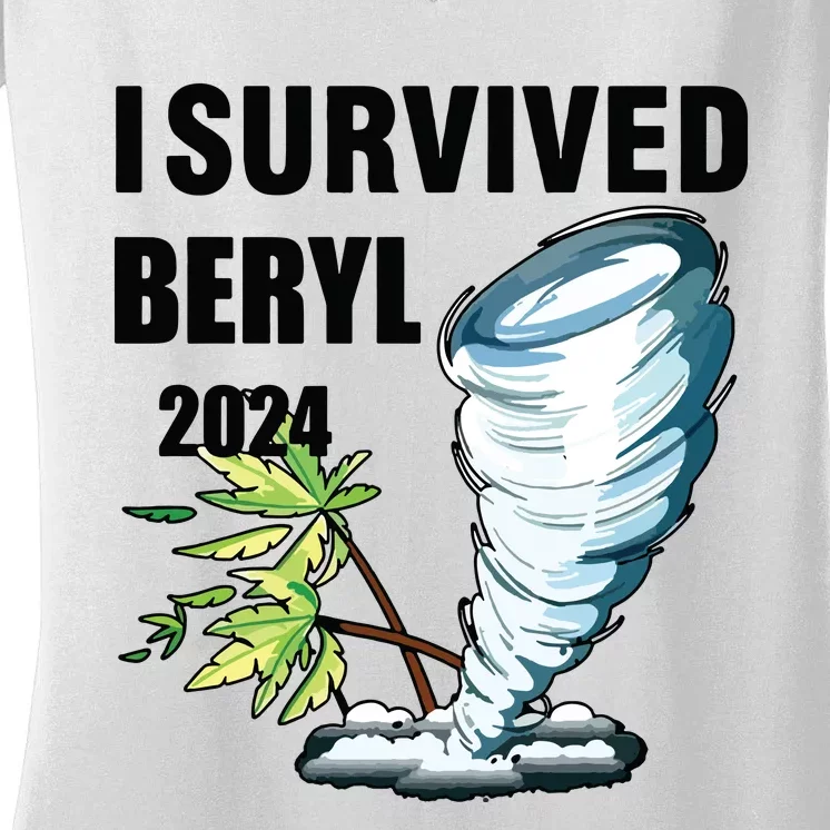 I Survived Beryl 2024 Support Squad I Survived Inspirational. Women's V-Neck T-Shirt