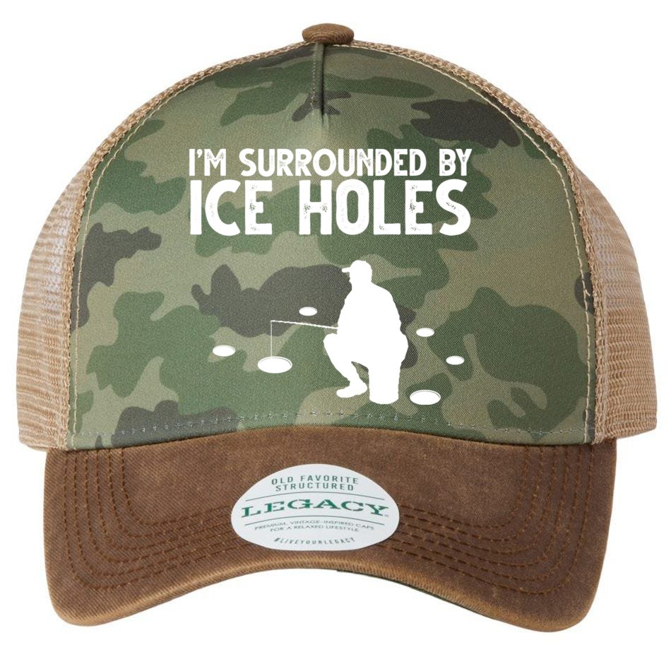 I'm Surrounded By Ice Holes Fishing Legacy Tie Dye Trucker Hat
