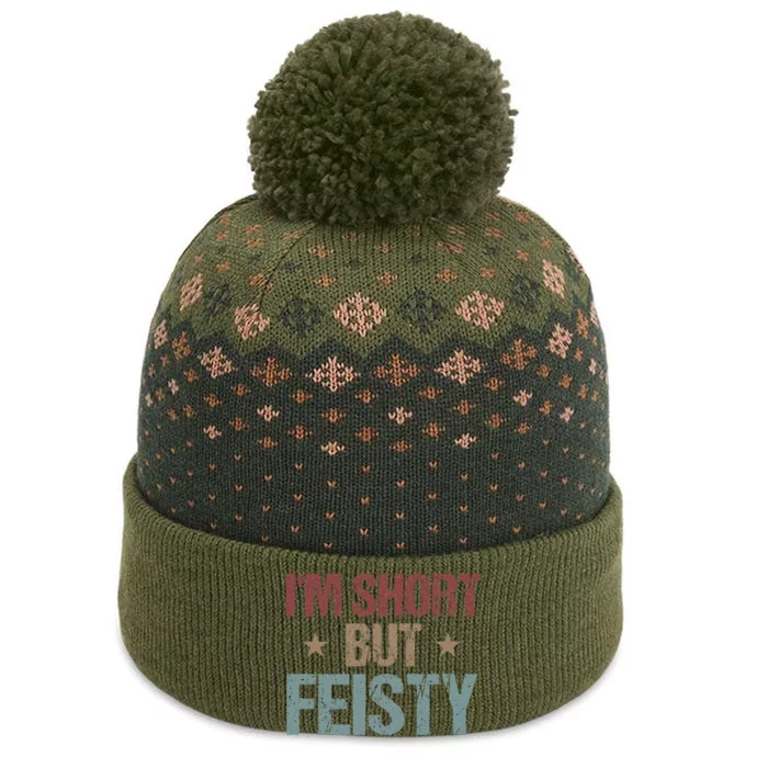 IM Short But Feisty Funny Saying Short Girl The Baniff Cuffed Pom Beanie