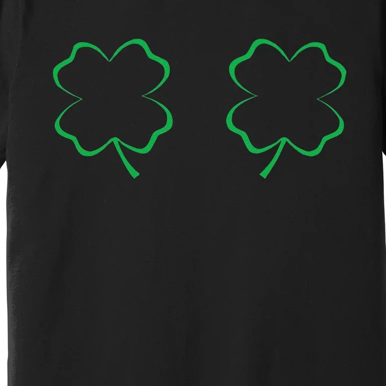 Irish Shamrock Boobs Saint Patrick's Paddys Day Bra Premium T-Shirt