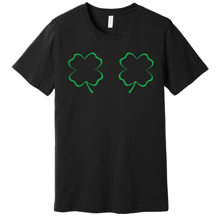 Irish Shamrock Boobs Saint Patrick's Paddys Day Bra Premium T-Shirt