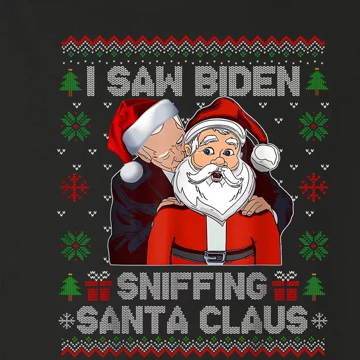 I Saw Biden Sniffing Santa Claus Funny Biden Ugly Xmas Toddler Long Sleeve Shirt