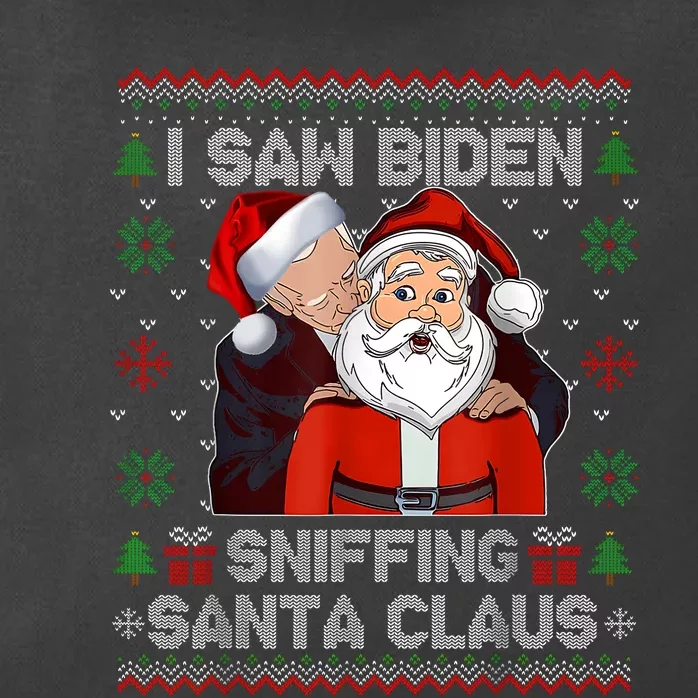 I Saw Biden Sniffing Santa Claus Funny Biden Ugly Xmas Zip Tote Bag