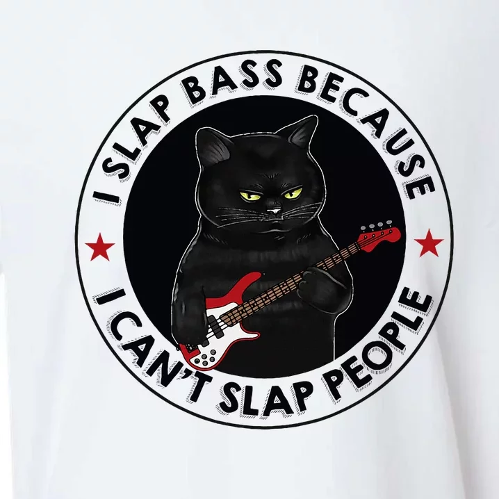 I Slap Bass Because I CanT Slap People Guitar Cat Sueded Cloud Jersey T-Shirt