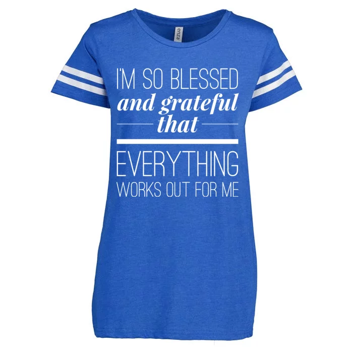 I'm So Blessed And Grateful That Everything Works Out For Me Enza Ladies Jersey Football T-Shirt