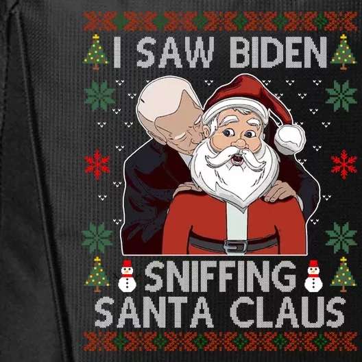 I Saw Biden Sniffing Santa Claus Funny Christmas Political City Backpack