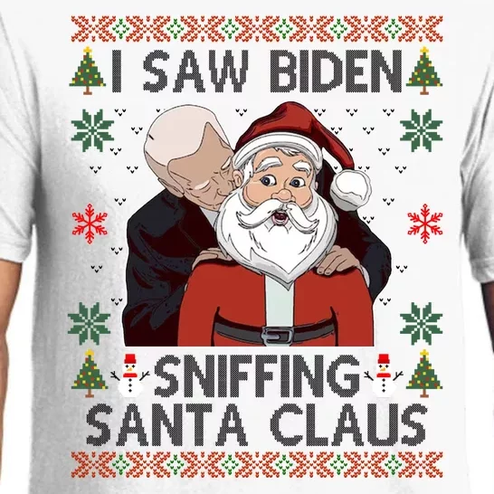 I Saw Biden Sniffing Santa Claus Funny Christmas Political Pajama Set