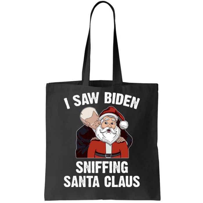 I Saw Biden Sniffing Santa Claus Funny Joe Biden Gift Tote Bag