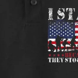 I Stand Because They Stood For Us American Flag Dry Zone Grid Performance Polo