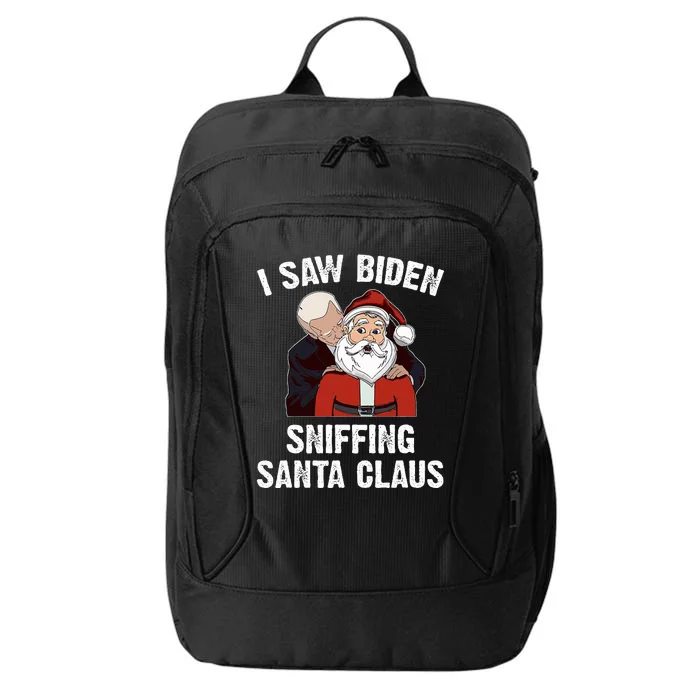 I Saw Biden Sniffing Santa Claus Funny Joe Biden Gift City Backpack