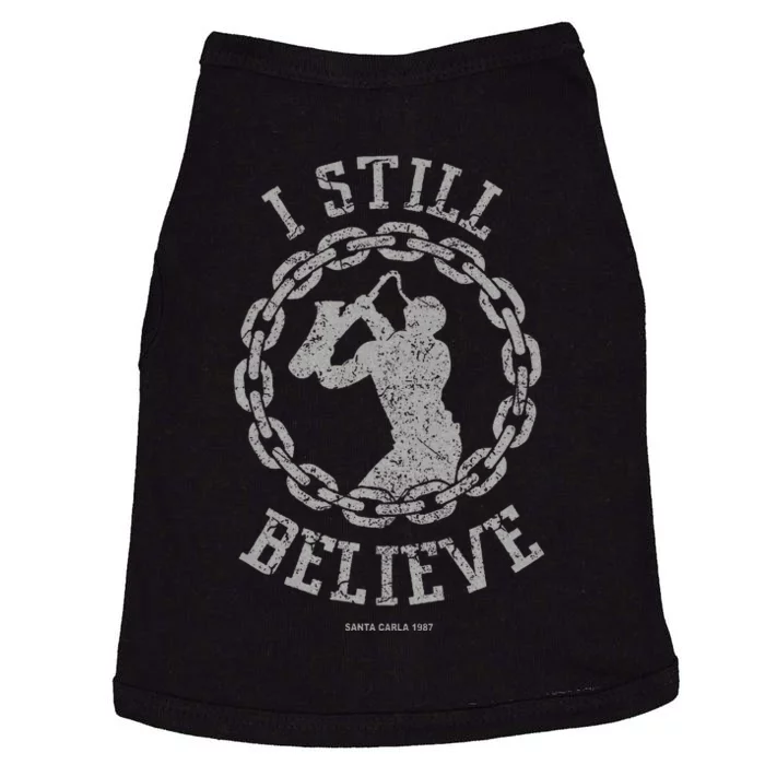 I Still Believe Muscle Saxophone Big Chain Silhouette Doggie Tank