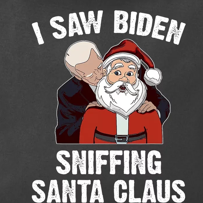 I Saw Biden Sniffing Santa Claus Funny Joe Biden Gift Zip Tote Bag