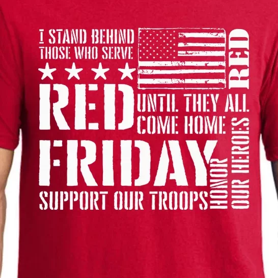 I Stand Behind Those Who Serve American Flag Red Friday Pajama Set