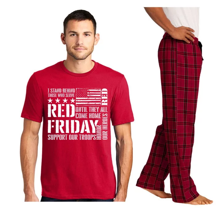 I Stand Behind Those Who Serve American Flag Red Friday Pajama Set