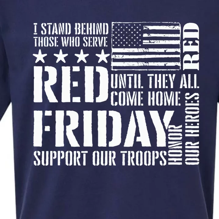 I Stand Behind Those Who Serve American Flag Red Friday Sueded Cloud Jersey T-Shirt