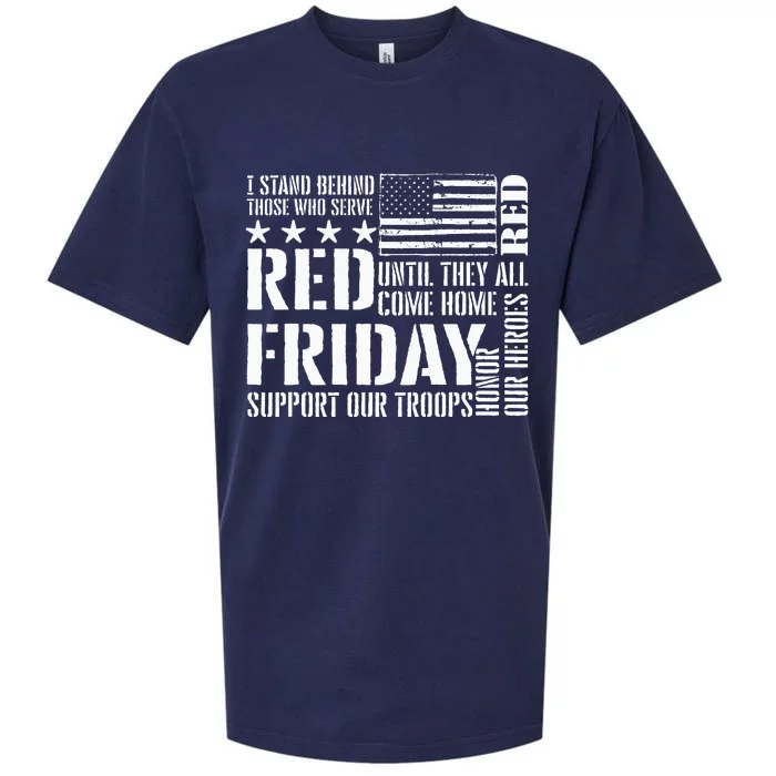 I Stand Behind Those Who Serve American Flag Red Friday Sueded Cloud Jersey T-Shirt