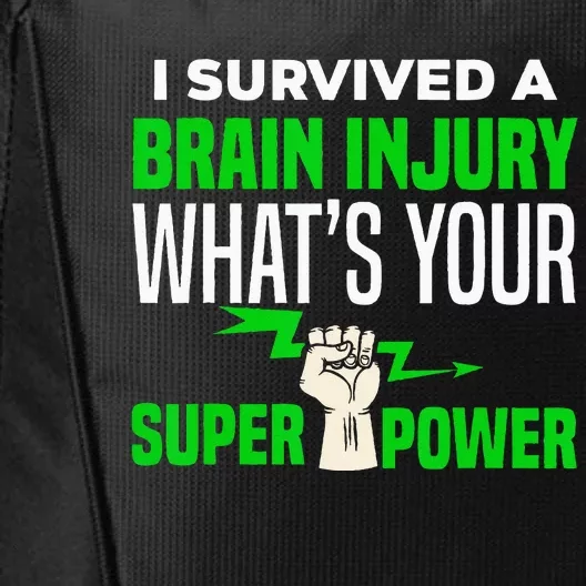 I Survived Brain Injury Awareness TBI Brain Injury Survivor City Backpack