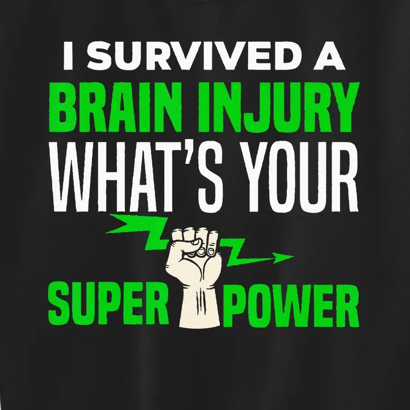 I Survived Brain Injury Awareness TBI Brain Injury Survivor Kids Sweatshirt