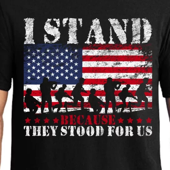 I Stand Because They Stood For Us American Flag Pajama Set