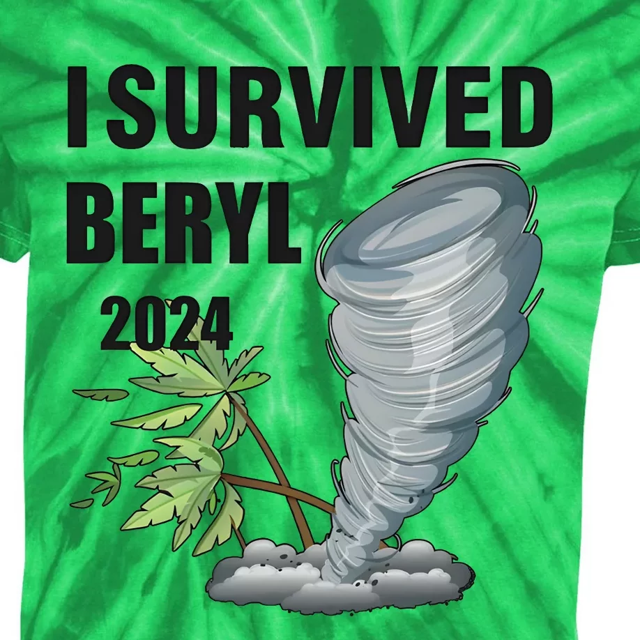 I Survived Beryl 2024 Support Squad Kids Tie-Dye T-Shirt