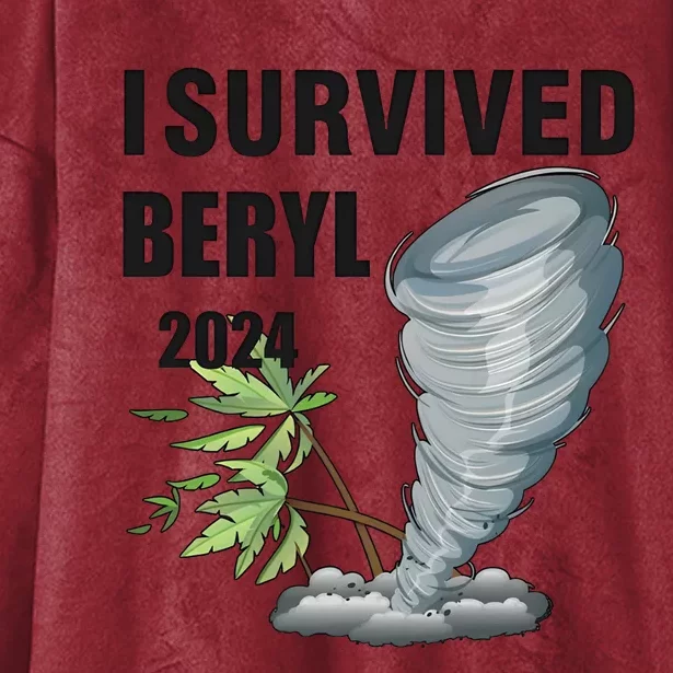 I Survived Beryl 2024 Support Squad Hooded Wearable Blanket